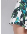 女士花卉印花深V领涤纶短款连体衣