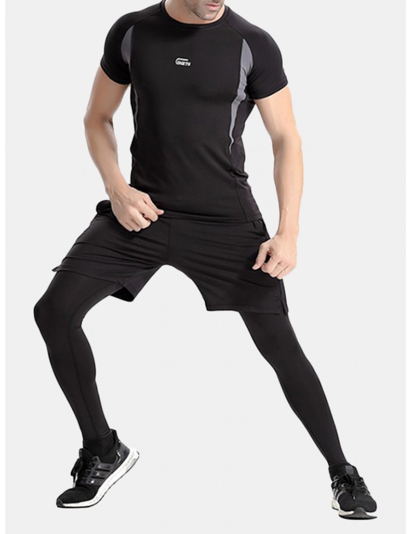 男士速干压缩训练套装（三件套）