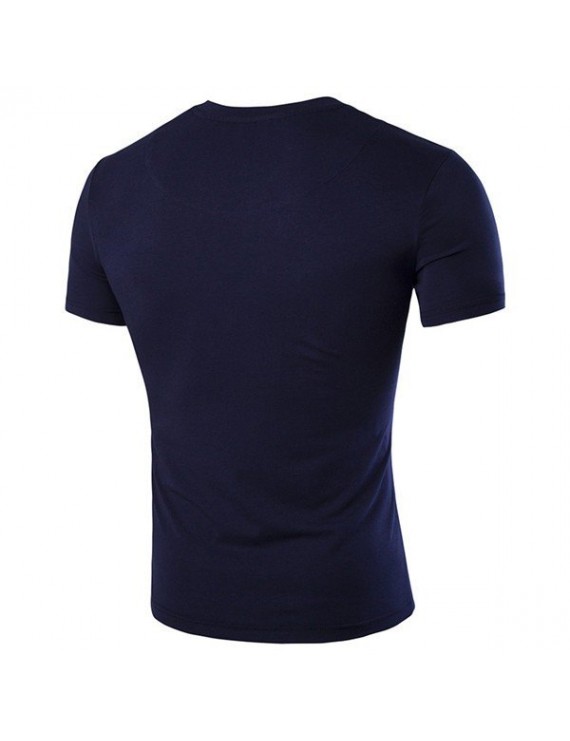 加大码男士V领棉涤混纺T恤(M–5XL)