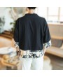 男士棉麻V领宽松夏季外套