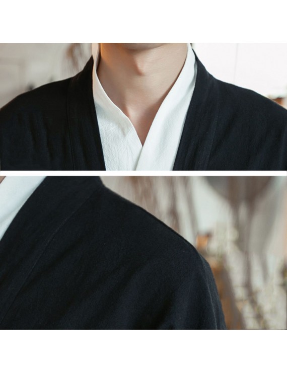 男士复古棉麻防晒外套
