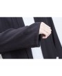男士黑色亚麻开襟夹克（鹤纹刺绣）