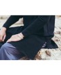 男士亚麻休闲夹克 - 黑色与灰色