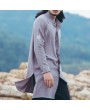 男士亚麻休闲夹克 - 黑色与灰色