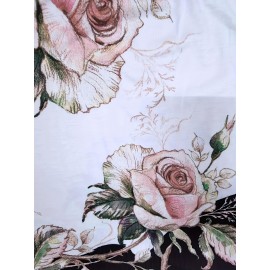 花卉图案V领无袖吊带背心上衣 - 夏季聚酯纤维款