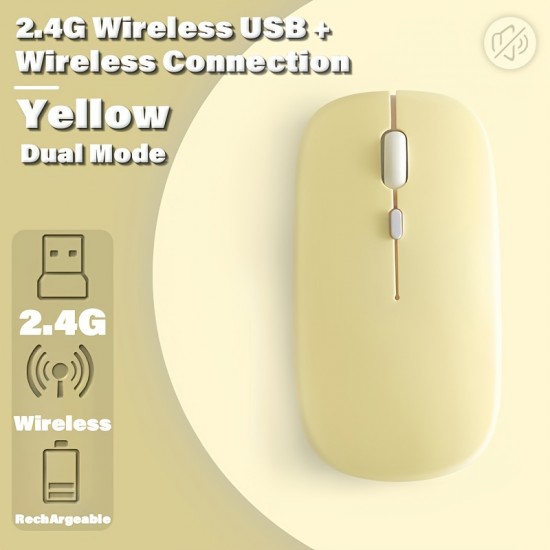Rechargeable Wireless Mouse 1600 DPI — Silent Design, Cross-Platform Compatible