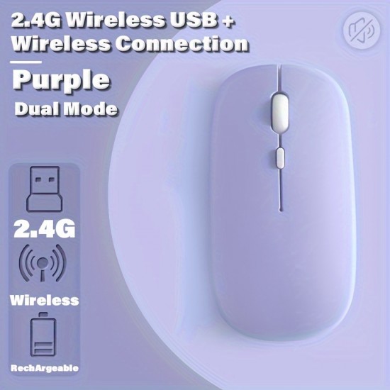 Rechargeable Wireless Mouse 1600 DPI — Silent Design, Cross-Platform Compatible
