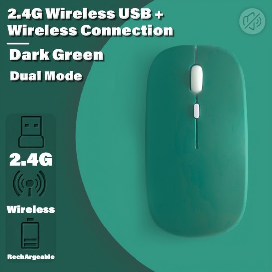 Rechargeable Wireless Mouse 1600 DPI — Silent Design, Cross-Platform Compatible