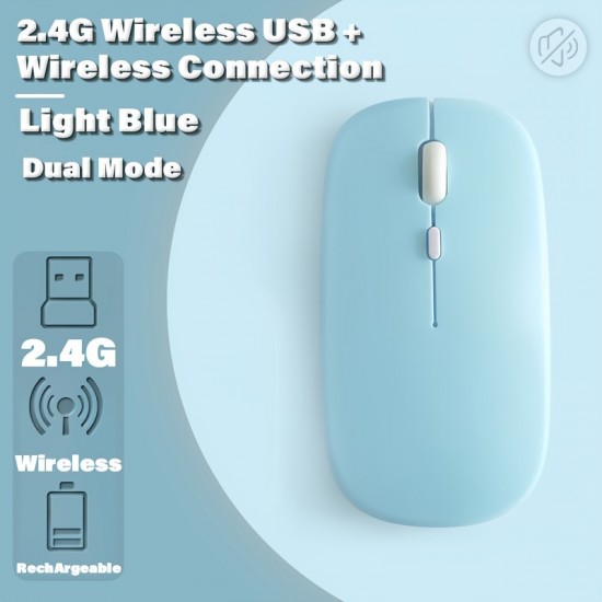 Rechargeable Wireless Mouse 1600 DPI — Silent Design, Cross-Platform Compatible