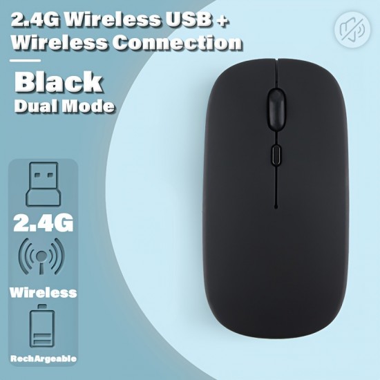 Rechargeable Wireless Mouse 1600 DPI — Silent Design, Cross-Platform Compatible