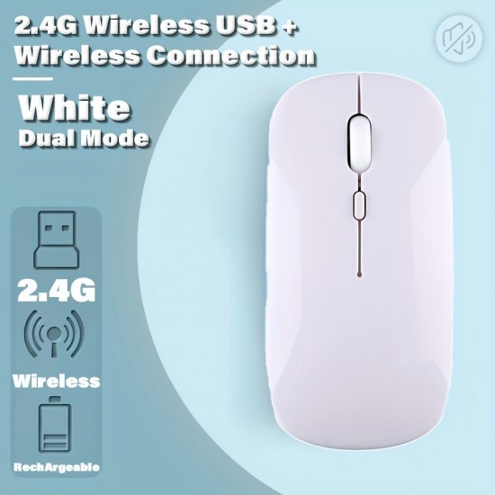 Rechargeable Wireless Mouse 1600 DPI — Silent Design, Cross-Platform Compatible