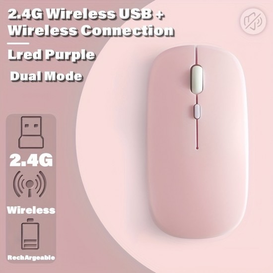 Rechargeable Wireless Mouse 1600 DPI — Silent Design, Cross-Platform Compatible
