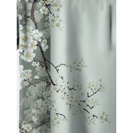男士樱花花卉短袖衬衫 - 涤纶
