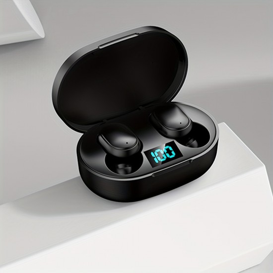 TWS Wireless Bluetooth Earbuds with LED Display Charging Case and Qi Wireless Charging