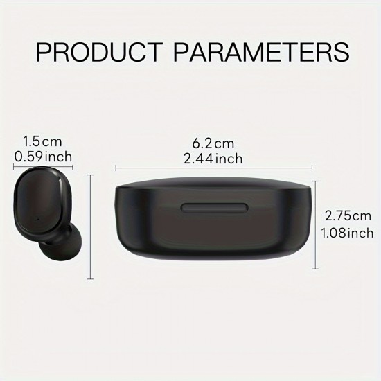TWS Wireless Bluetooth Earbuds with LED Display Charging Case and Qi Wireless Charging