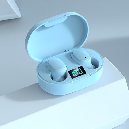 TWS Wireless Bluetooth Earbuds with LED Display Charging Case and Qi Wireless Charging