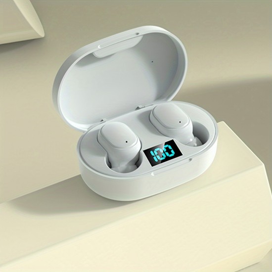 TWS Wireless Bluetooth Earbuds with LED Display Charging Case and Qi Wireless Charging