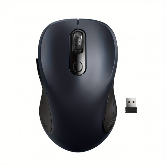 Wireless 2.4G Optical Mouse — 3-Level DPI Adjustment (800/1200/1600), 6-Button, Silent Click, Ambidextrous Design