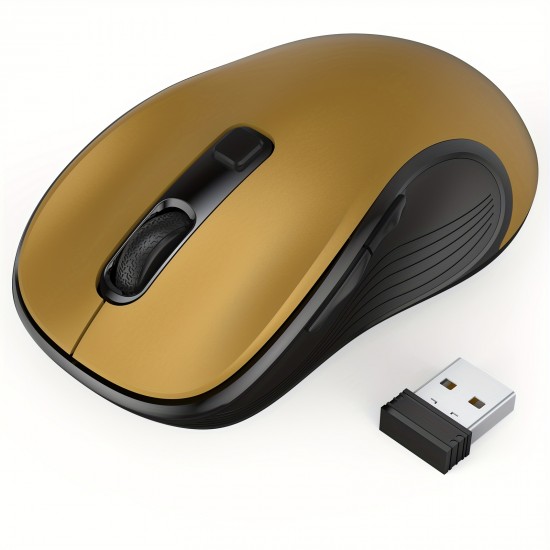 Wireless 2.4G Optical Mouse — 3-Level DPI Adjustment (800/1200/1600), 6-Button, Silent Click, Ambidextrous Design