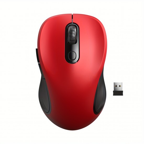 Wireless 2.4G Optical Mouse — 3-Level DPI Adjustment (800/1200/1600), 6-Button, Silent Click, Ambidextrous Design