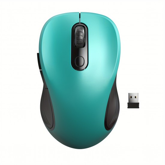 Wireless 2.4G Optical Mouse — 3-Level DPI Adjustment (800/1200/1600), 6-Button, Silent Click, Ambidextrous Design