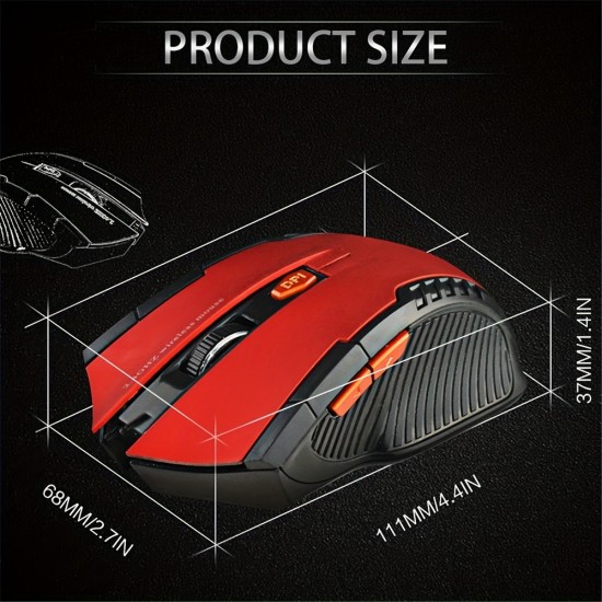 Mini 2.4GHz Wireless Optical Mouse — 1600 DPI, Animal Print Design
