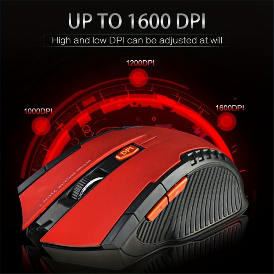 Mini 2.4GHz Wireless Optical Mouse — 1600 DPI, Animal Print Design