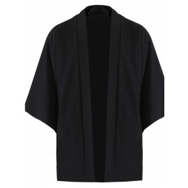 男士日式和风衬衫 - 聚酯纤维夏季休闲短袖上衣