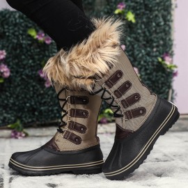女士中筒毛绒雪地靴——保暖防滑