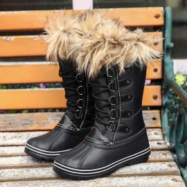 女士中筒毛绒雪地靴——保暖防滑
