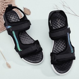 女士网眼坡跟凉鞋——搭扣式休闲款