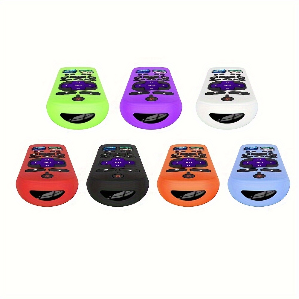 Roku voice remote Pro silicone protective case, shock-absorbing soft silicone cover with lanyard, full-function detail view 2