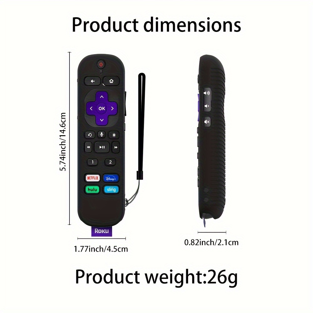 Roku RCA1R Voice Remote Silicone Protective Case with Lanyard