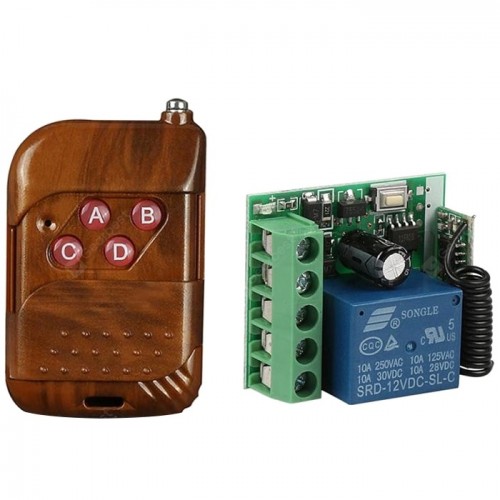 FYZ1419 12V 4-Button 433MHz RF Remote Control Kit with KR1201A Receiver Module