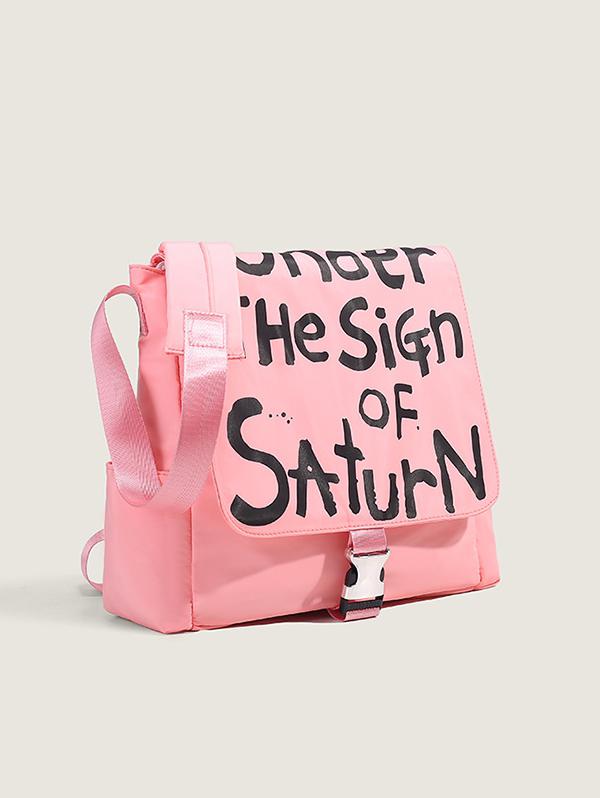 Women's Streetwear Graffiti Letters High Capacity Crossbody Message Bag