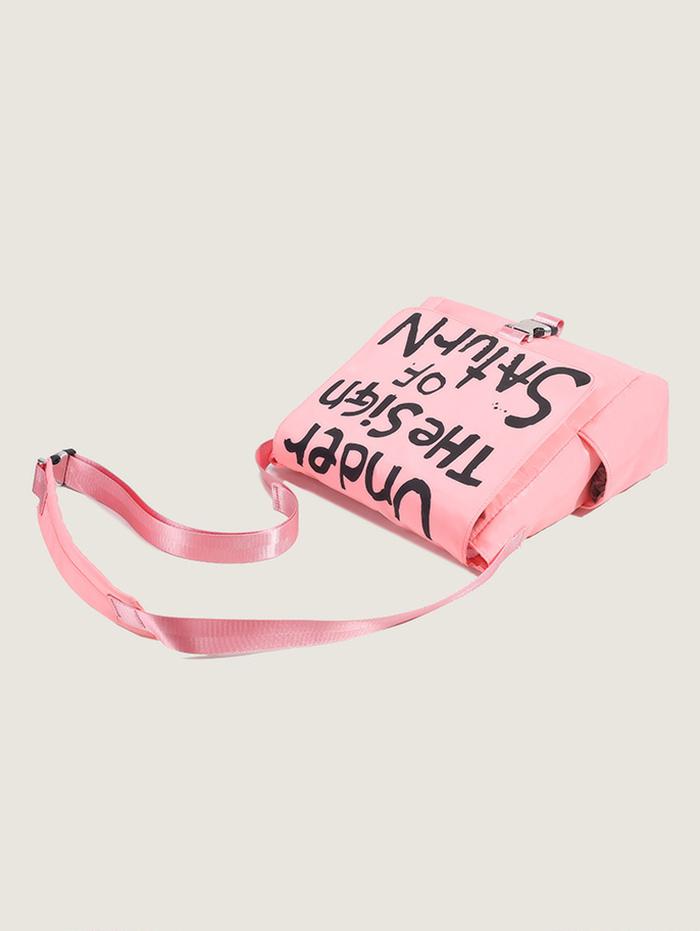 Women's Streetwear Graffiti Letters High Capacity Crossbody Message Bag