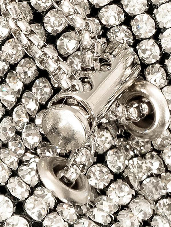 Women's Party Evening Bling Bling Rhinestone Toggle Drawstring Crossbody Bucket Bag