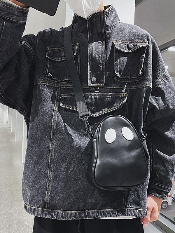 Unisex Halloween Ghost Pattern PU Crossbody Bag