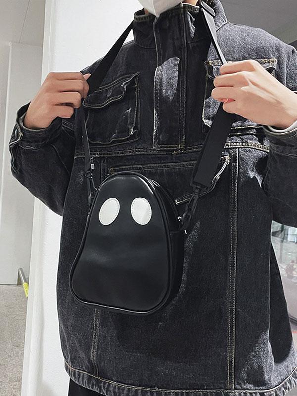 Unisex Halloween Ghost Pattern PU Crossbody Bag
