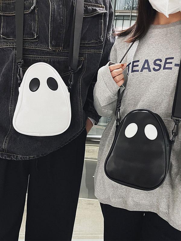 Unisex Halloween Ghost Pattern PU Crossbody Bag