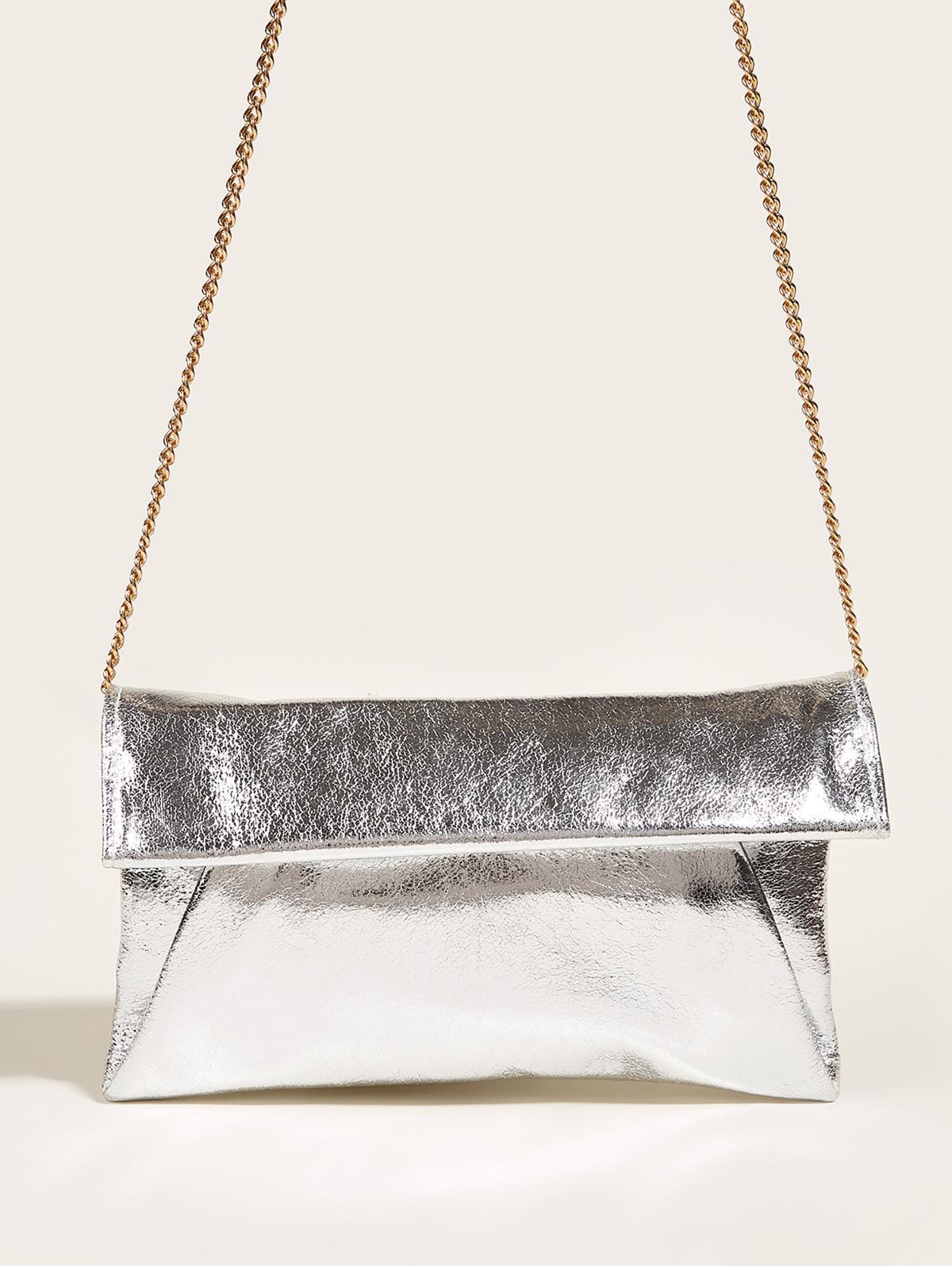 Women's Fashion Daily Evening Metallic Envelope Clutch Bag Crossbody Bag