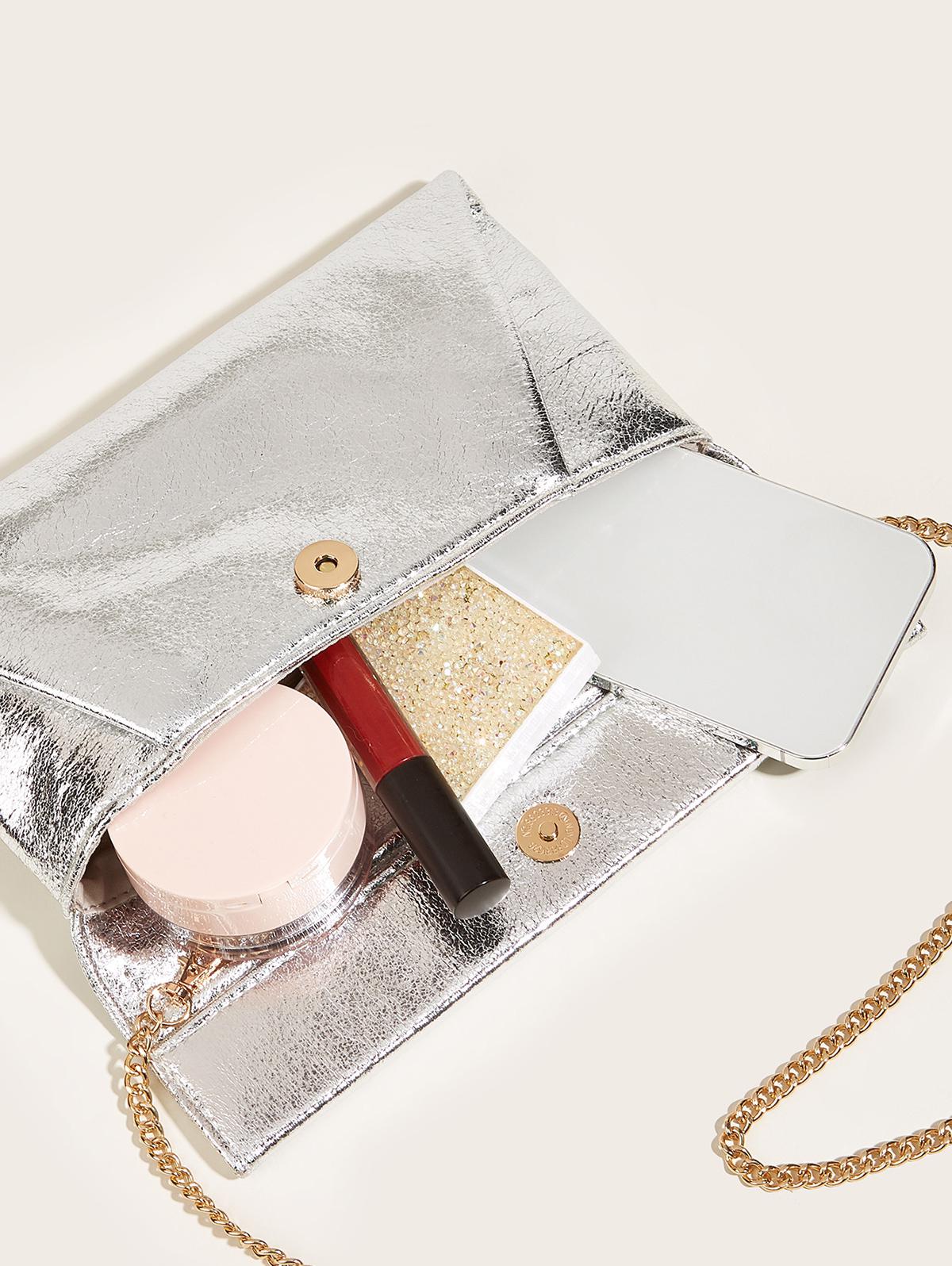 Women's Fashion Daily Evening Metallic Envelope Clutch Bag Crossbody Bag