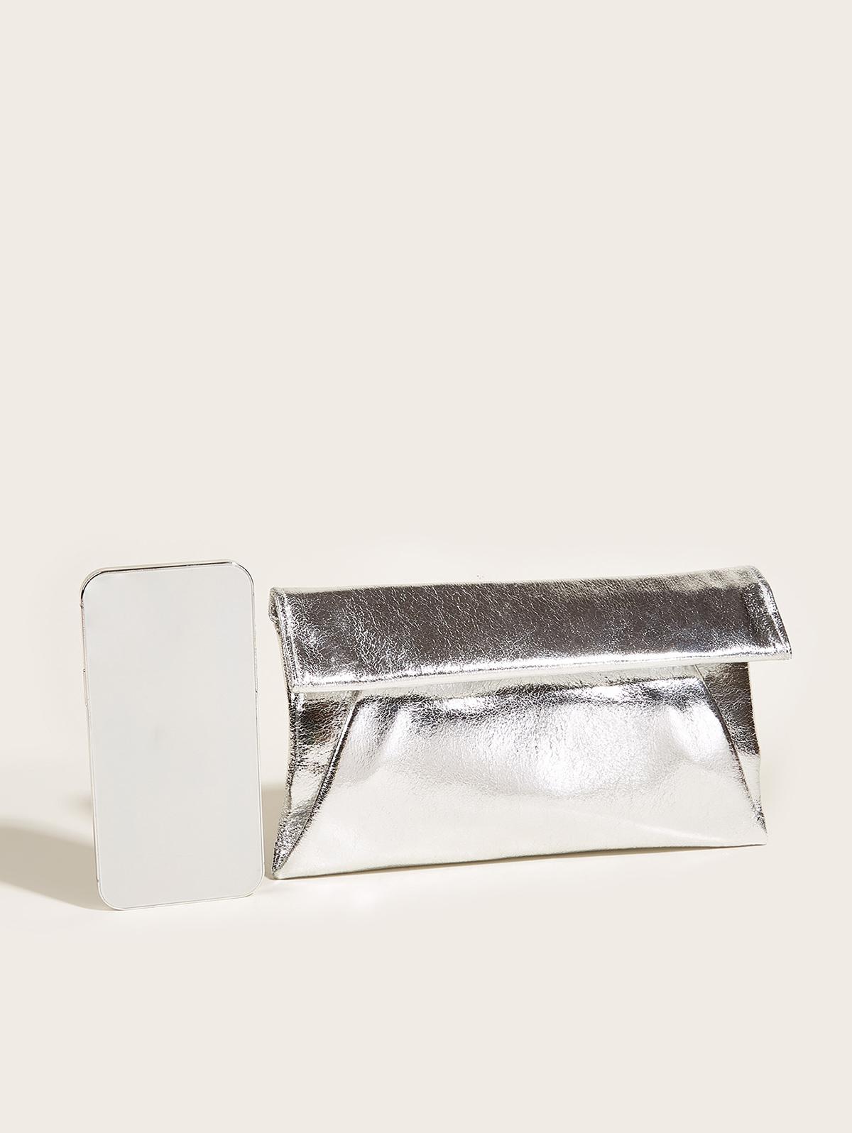 Women's Fashion Daily Evening Metallic Envelope Clutch Bag Crossbody Bag