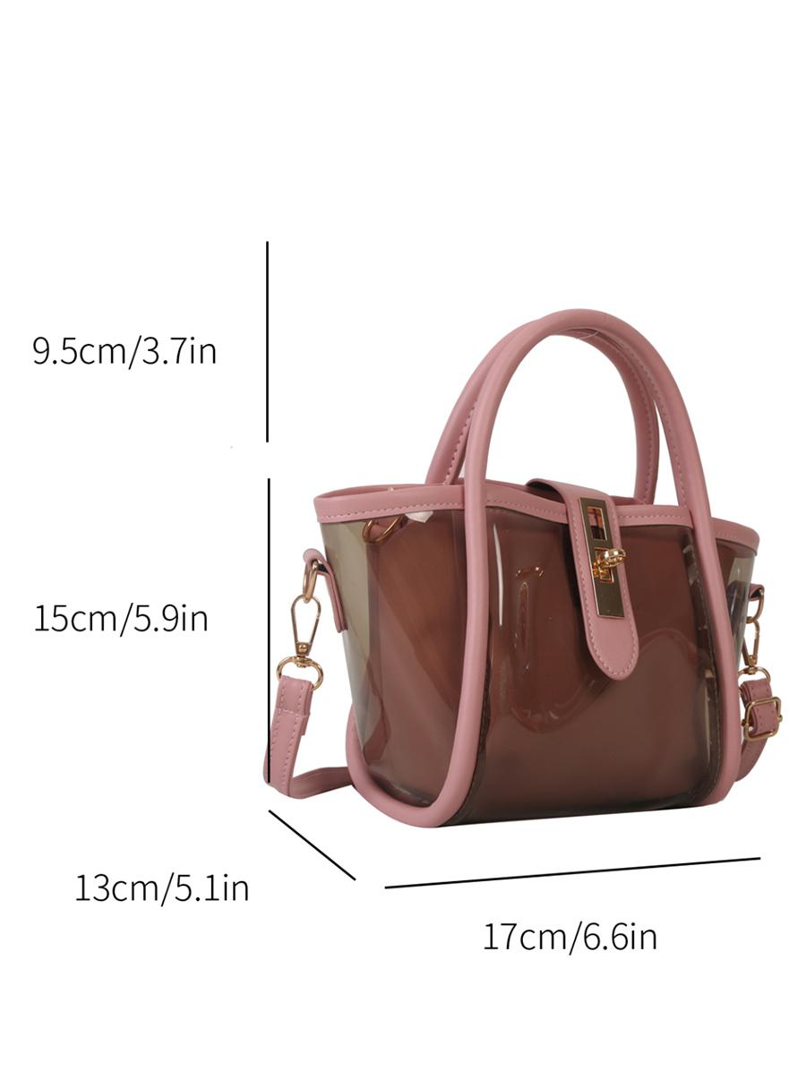 Transparent Jelly Crossbody Bag with Clutch Purse