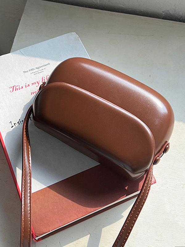 Women's Daily Solid Color Flap Puffer Saddle Crossbody Bag