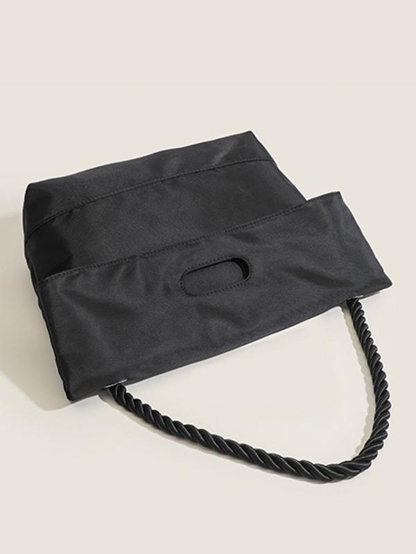 Women's Simple Style Solid Color High Capacity Foldable Canvas Crossbody Bag