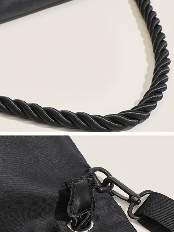 Women's Simple Style Solid Color High Capacity Foldable Canvas Crossbody Bag
