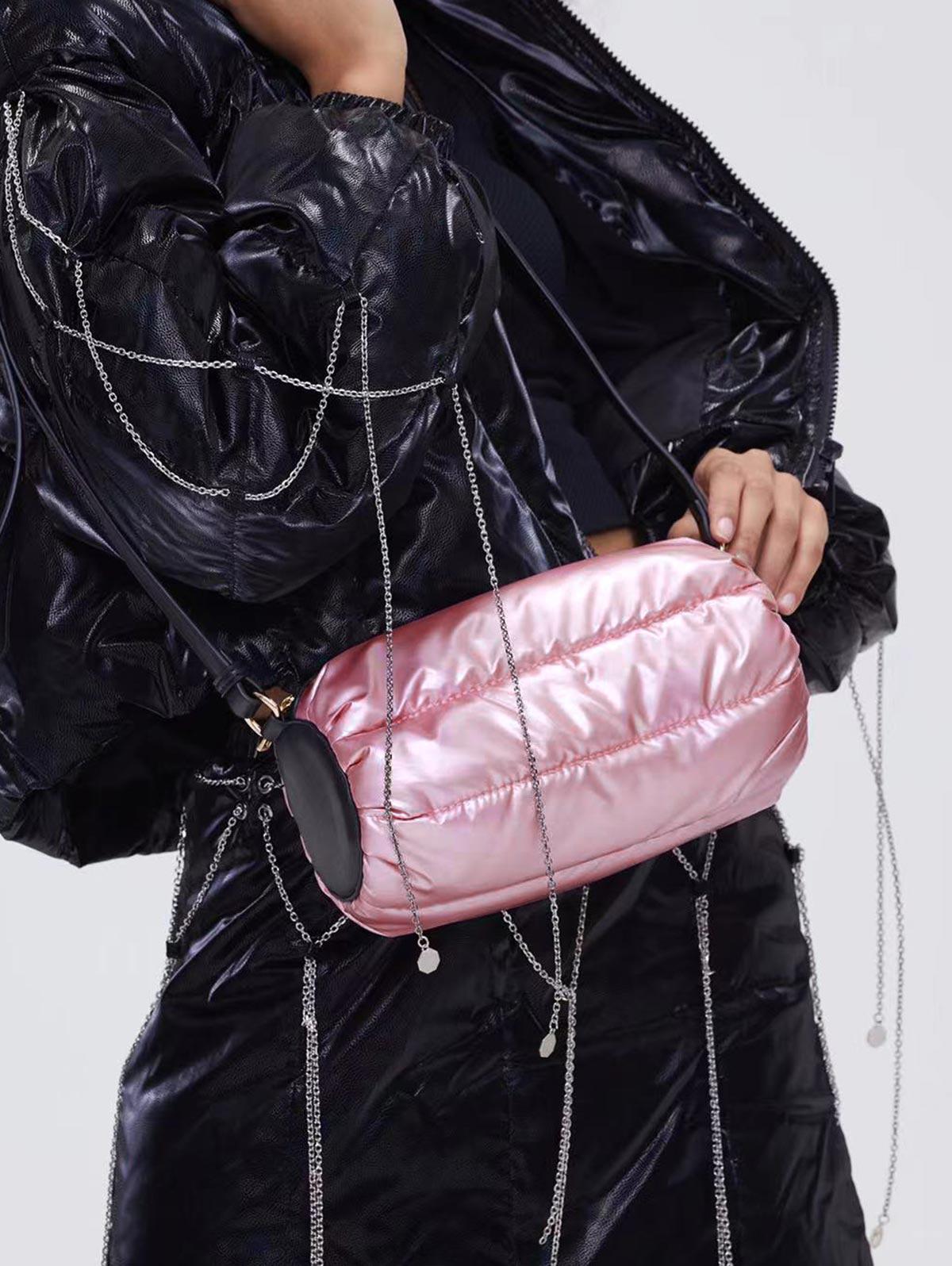 Women's Daily Fashion Padded Quilted Puffer Design Pillow Shape Crossbody Bag