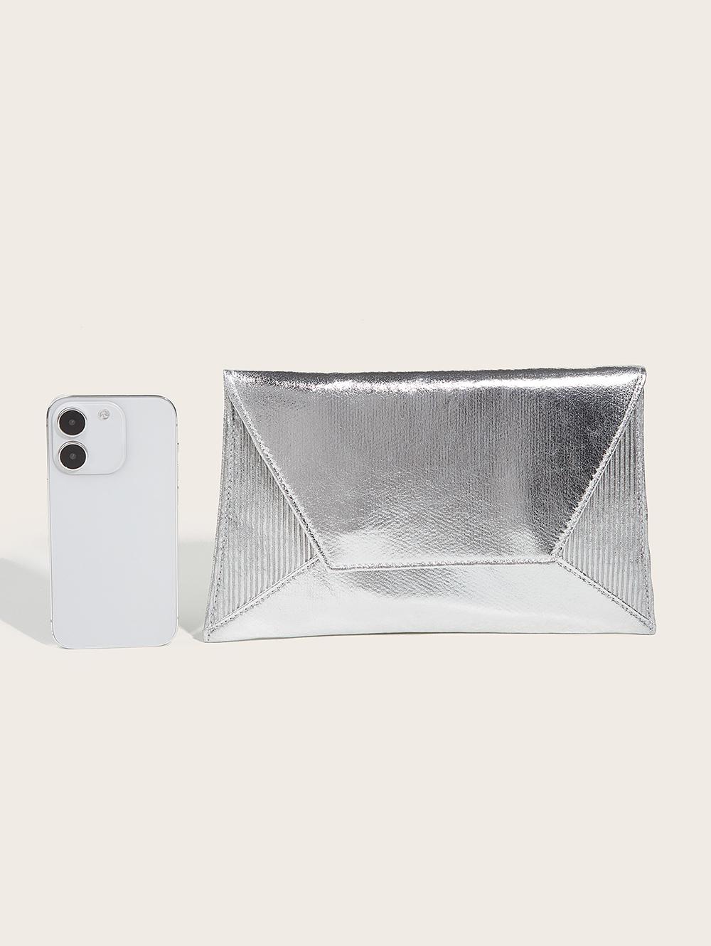 Women's Glitter Metallic Color Evening Party Envelope Clutch Bag
