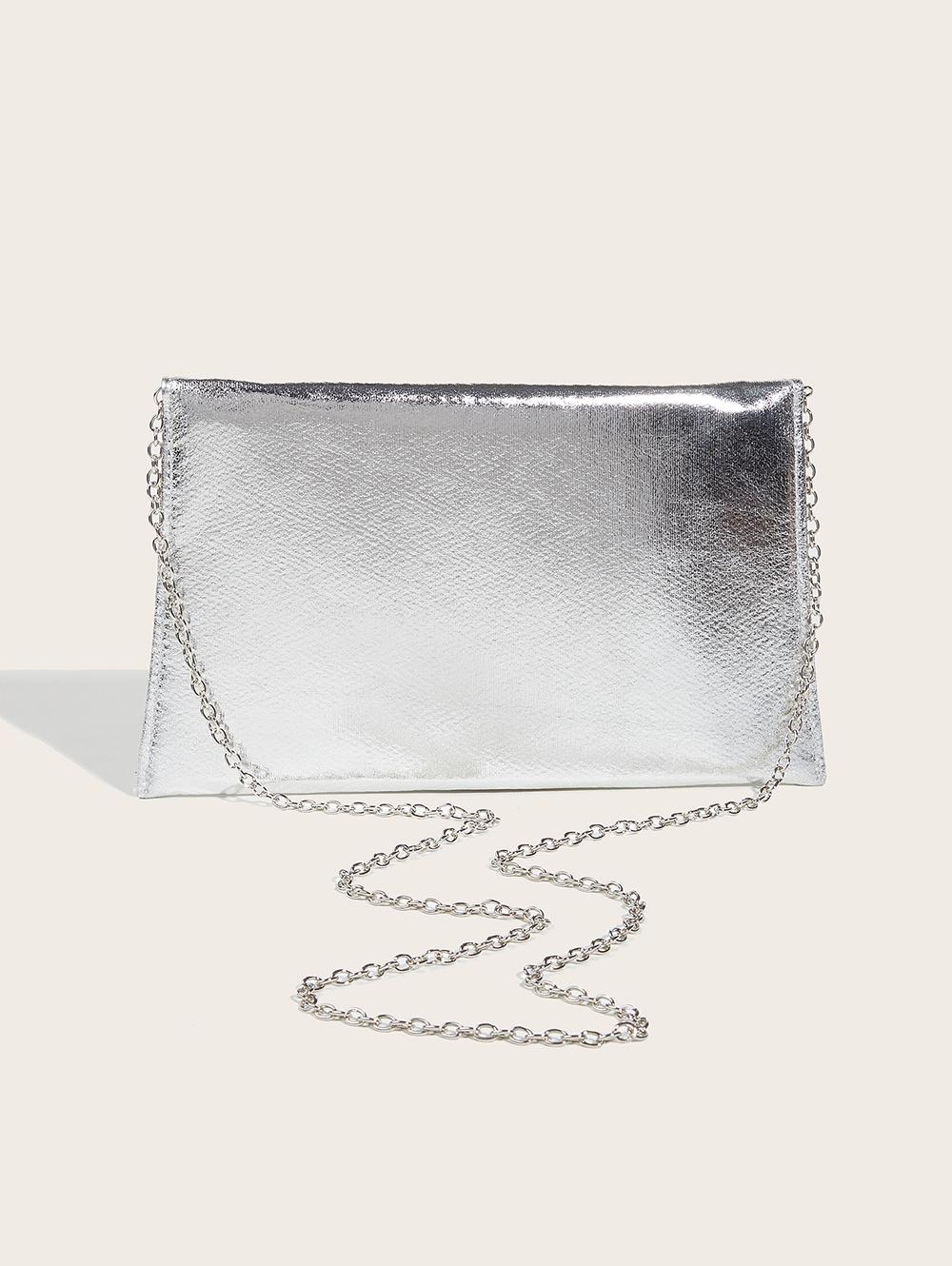Women's Glitter Metallic Color Evening Party Envelope Clutch Bag